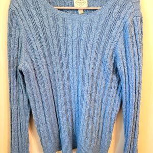 Blue cable knit sweater